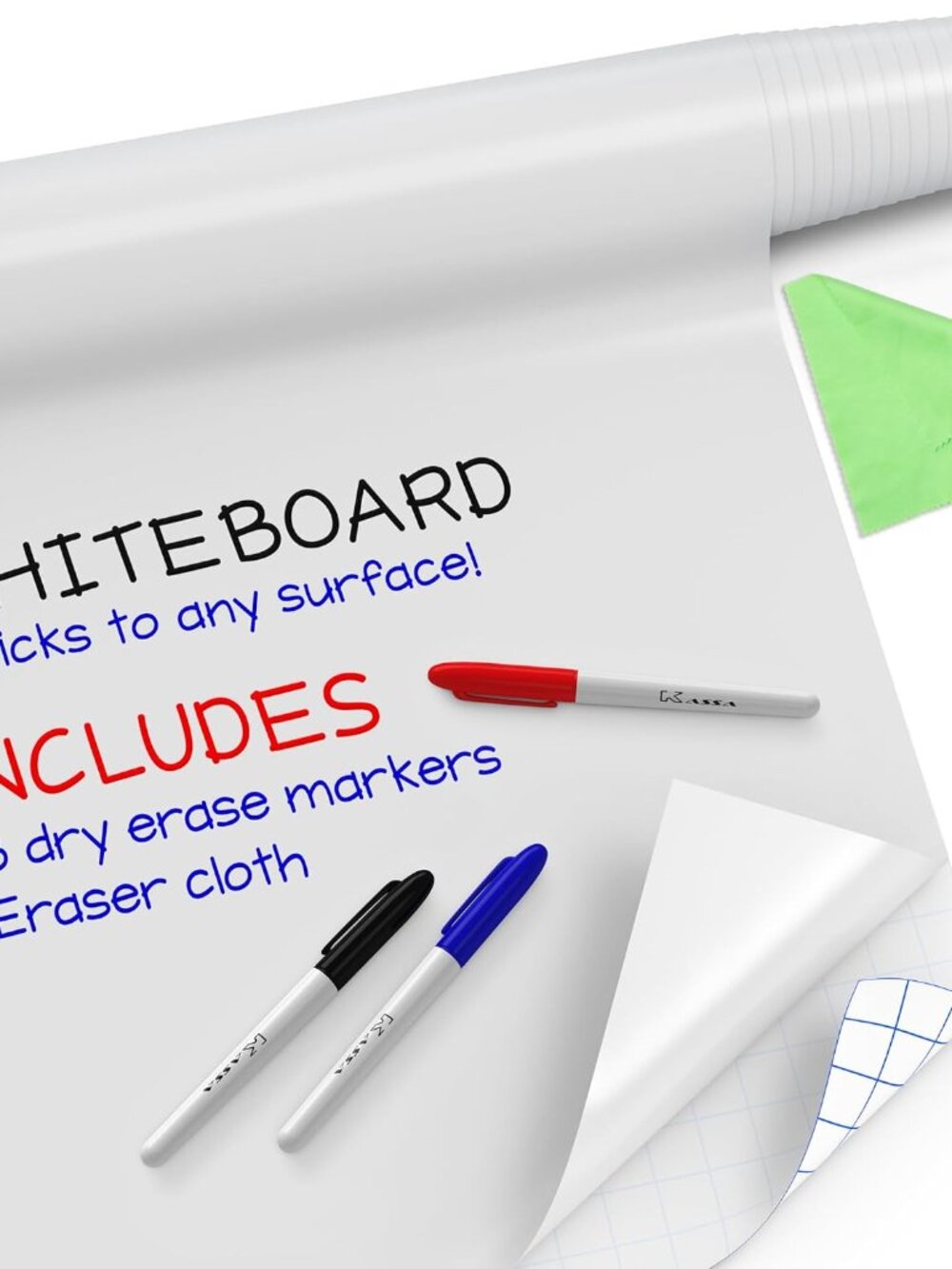 Reusable & Removable White Board Wallpaper | 1.4ft x 8ft Self Adhesive Dry Erase